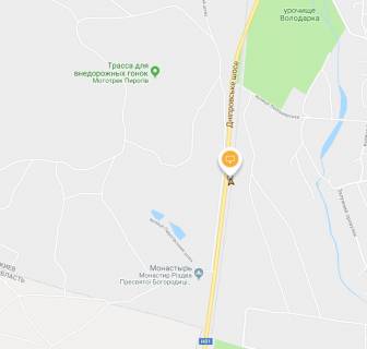 Билборд A в Киеве шосе Дніпровське (шосе Дніпропетровське), 1,5 км от КПП, в Киев схема