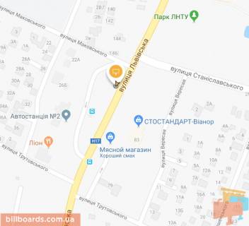Билборд A в Луцке, Щит 3x6  Голосіївський схема
