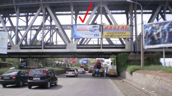 Билборд A в Днепр (Днепропетровск), 3x6  Січеславська Набережна (кол. Набережна Леніна), Амурський міст, річний вокзал, лівий, із центру фото 1