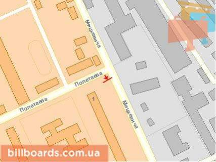 Billboard A in Chernivtsi, Щит 3x6  Poletaeva st. / Golovna st., z centru scheme