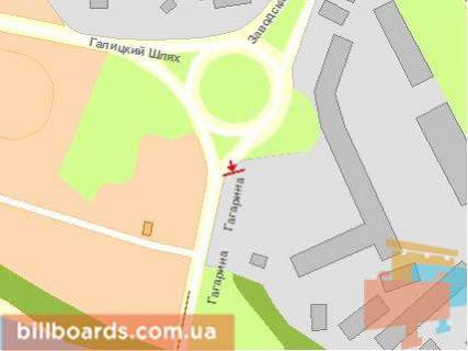 Billboard B in Chernivtsi, Щит 3x6  Gagarina st., transportne kil'ce, z st. Hotins'koi scheme