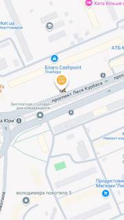 Билборд A в Киеве, борд  Леся Курбаса просп. 4 схема