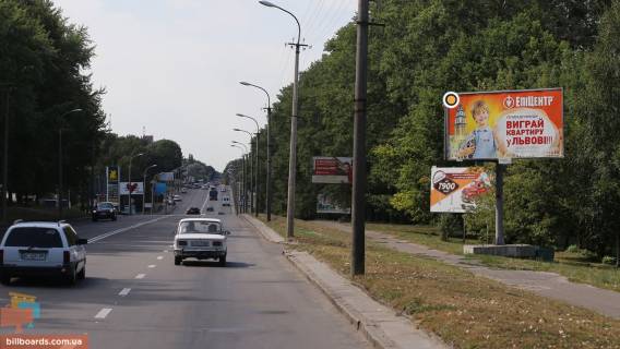 Билборд A в Ровно, Щит 3x6  Київська вул, 108, в центр фото 1