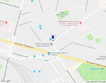 Ситилайт B в Киеве, 1,2х1,8  Бульварно-Кудрявська влу./ Дмитрівська вул. (Цирк) схема