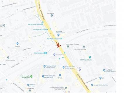 Билборд A в Киеве ул. Автозаводская, 2, светофор, направление от Петровки схема