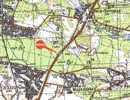 Билборд B в Киеве, 3х6  Автодорога, М-05, Киев-Одесса, км22+350 (между с. Вита-Почтовая и Глевахой) схема