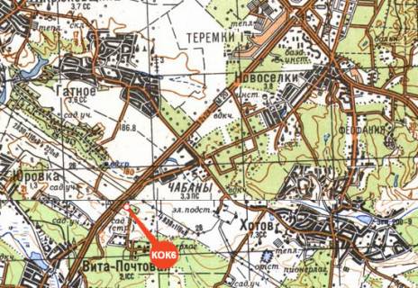 Білборд, Бігборд (Борд)  A у Києві, 3х6  Автодорога, М-05, Киев-Одесса, км17+140 (возле АЗС "КЛО" перед с. Чабаны) схема