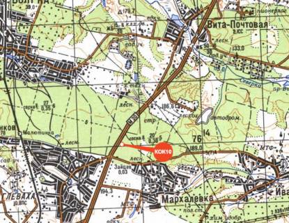 Билборд A в Киеве, 3х6  Автодорога, М-05, Киев-Одесса, км24+100 (между с. Вита-Почтовая и Глевахой) схема