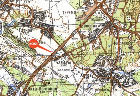 Билборд A в Киеве, 3х6  Автодорога, М-05, Киев-Одесса, км15+525 (с. Чабаны) схема