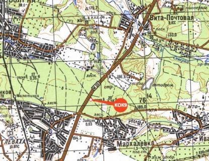 Билборд A в Киеве, 3х6  Автодорога, М-05, Киев-Одесса, км23+750 (между с. Вита-Почтовая и Глевахой) схема