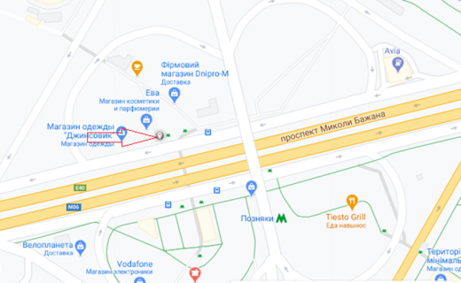 Нестандарт A у Києві, 2300х1300  пр-т Бажана, 1 (ст.м. Позняки) схема