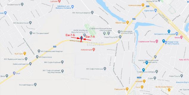 Білборд, Бігборд (Борд)  B у Києві, 6х3   с. Софіївська Борщагівка, Р-04, Київ-Фастів-Звенигородка, вул. Соборна напроти садового центру "KRONA"  напр у Київ схема
