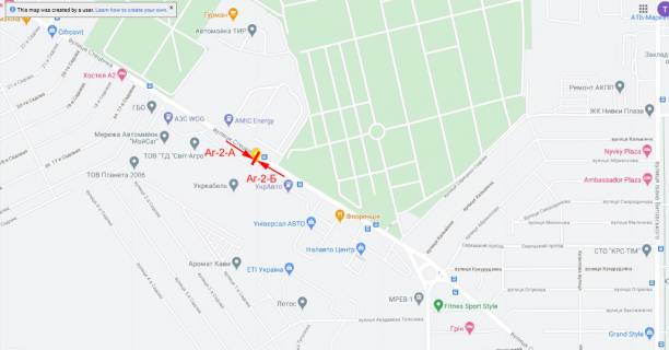 Білборд, Бігборд (Борд)  A у Києві, 6х3   вул. Стеценко, 21 напр до Інтернаціональної пл. схема