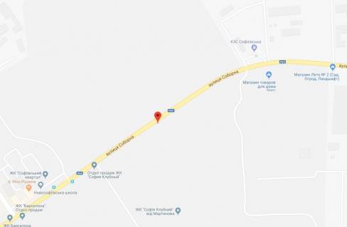 Billboard A in Sofiivska Borshchagivka, 3x6  st.Soborna, bila ZK Sofia Klubnij scheme
