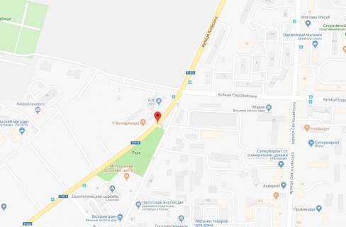 Billboard A in Vishnev, 3x6  st.Kiivs'ka, bila zapravki KLO, napravlenna na Boarku scheme