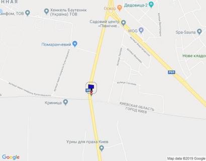 Билборд A в Вышгороде Траса "Київ-Іванків-Овруч", Р-02 км 18+800 право, в'їзд в м. Вишгород з пл. Шевченка, на Нові Петрівці, з Києва схема