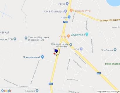 Billboard B in Vishgorod Trasa "Kiiv-Ivankiv-Ovruc", R-02 km 19+ 350 livo, svitloforo, povorot na SANDORA, HENKEL-Ukraina, v'izd z Kieva scheme