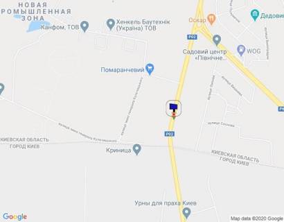 Billboard A in Vishgorod Trasa "Kiiv-Ivankiv-Ovruc", R-02 km 19+000 pravo, v'izd v m. Visgorod z pl. Sevcenka, pered povorotom na SANDORA, na Novi Petrivci z Kieva scheme