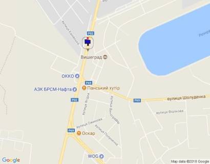 Билборд B в Вышгороде Траса "Київ-Іванків-Овруч", Р-02 км 20+ 600 право, с. Нові Петрівці, поворот на комплекс "Межигір'я" схема