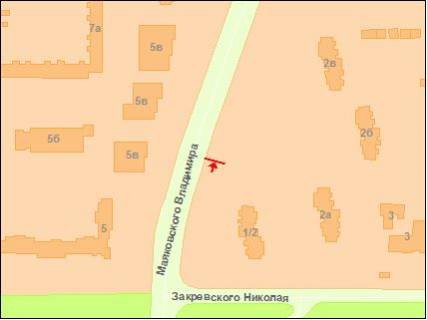 Билборд A в Киеве, 3Х6  Червоної Калини ( Маяковського ) пр., 5 з центру схема