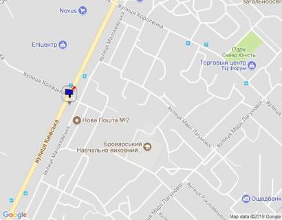 Билборд B в Бровары, 6х3  м.Бровари, вул.Київська, 302 (Нова пошта, напроти Епіцентр) схема