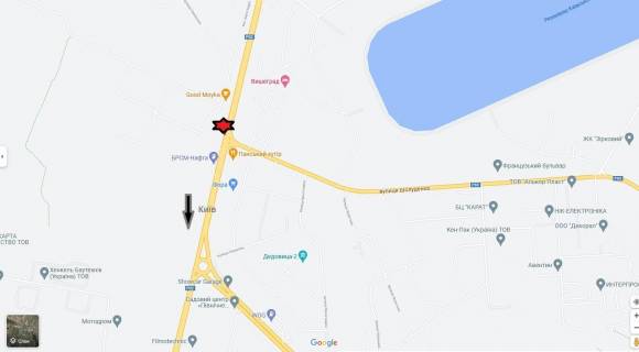 Видеоборд A в Новых Петровцах с. Нові Петрівці, зі сторони АЗС ОККО в напрямку Києва - 400762 схема
