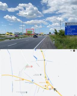 Билборд B в Ужгороде, 3х6  вул. Карпатської України (Гагаріна) (Центральний в`їзд в м.Ужгород, розв'язка автошляху Київ-Ужгород, яка веде до КПП "Ужгород"(Словаччина) і КПП "Чоп"(Угорщина). фото 1