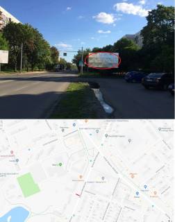 Билборд A в Ужгороде, 3х6  вул. Минайська (4 полоси,перехрестя, ТЦ"Україна",  Київстар, Укртелеком, готель"Закарпаття",) фото 1