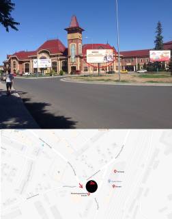 Билборд B в Ужгороде, 3х6  вул. Залізнична-Станційна (З/д вокзал,Автовокзал, Центральна частина міста - привокзальна площа, інтенсивний рух) фото 1