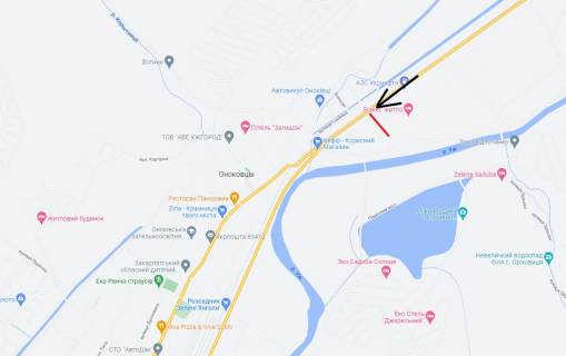 Билборд B в Ужгороде, 3х6  с.Оноківці (Вїзд в місто, райвідділ поліції, Обленерго, АЗС, ж/д вокзал, ресторани: Камелот, Кілікія, Під Замком) схема