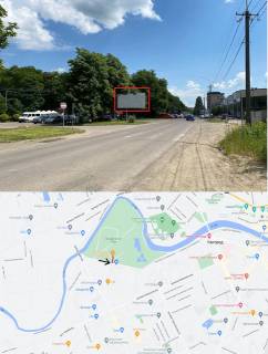 Билборд B в Ужгороде, 3х6  Словянська Набережна (Центральний Вїзд/Вхід в Парк розваг,  "Епіцентр","Нова Лінія", Велмарт, АЗС "ОККО", "WOG","Бром" ,готель"Ужгород", інтенсивний рух) фото 1