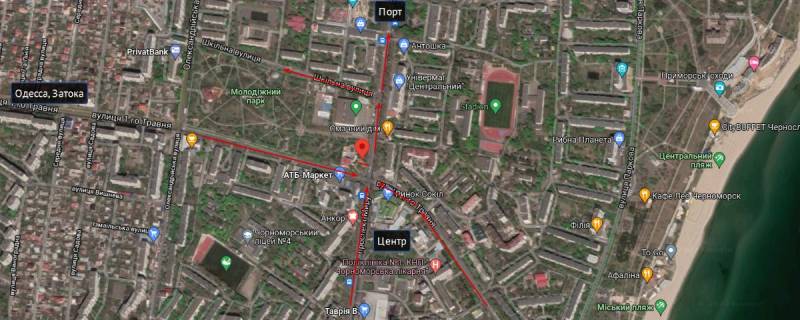 Билборд B в Черноморск (Ильичевск), Б  Миру\вул. 1 травня схема