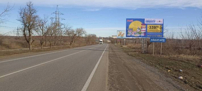 Билборд A на трассах Одесской области, А  Одеса - Рені транспорт прямує в м.Одеса (1 км до 2х стовпів) фото 1