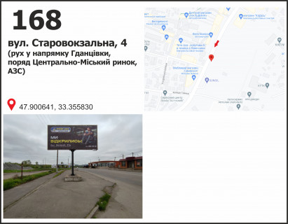 Билборд B в Кривом Роге вул. Старовокзальна (Урицького), (вхід в Центрально - Міський ринок), рух у напрямку Свято-Миколаївська вул. (кол. Леніна) фото 1
