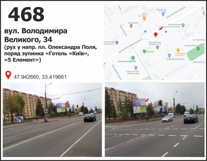 Билборд B в Кривом Роге вул. Володимира Великого (Мелешкіна), 34, рух у напрямку Володимира Великого пл. (кол. Артема) фото 1