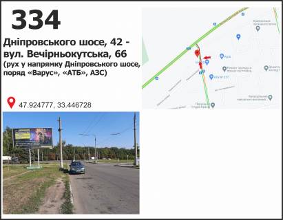 Билборд B в Кривом Роге, 3x6  вул. Дніпровське шосе (Дніпропетровське шосе), 66 - вул.Вечірнекутська ("Варус", "АТБ", АЗС) фото 1