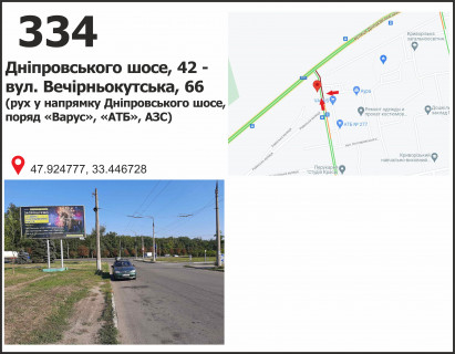 Билборд B в Кривом Роге вул. Дніпровське шосе (Дніпропетровське шосе), 66 - вул.Вечірнекутська ("Варус", "АТБ", АЗС) фото 1