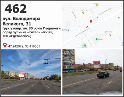 Billboard B in Krivy Rig вул. Володимира Великого (Мелешкіна),29в (ЖК "Созидатель"), рух у напрямку пл. 30 років Перемоги Photo 1
