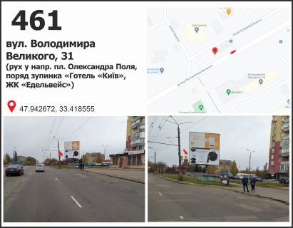 Билборд A в Кривом Роге, 3x6  вул. Володимира Великого (Мелешкіна), 29в ( ЖК "Созидатель") рух у напрямку Володимира Великого пл. (кол. Артема) фото 1