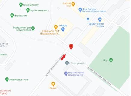 Призма + в Кривом Роге мкр. Східний -2, центр мікрорайону (Варус), поворот у напрямку Храму - 474698 схема