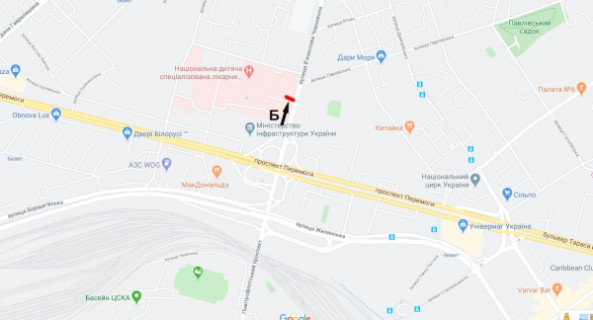 Скролер, Скрол B у Києві, скролл 3.14*2.3  вул. В. Чорновола, 28/1 - "Охматдит" в напр. вул. Січових Стрільців (Артема) - 557577 схема