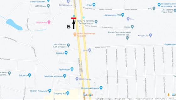 Билборд B в Киеве, Board 3x6м  В.Кільцева дорога, 20 /вул. Янтарна, зупинка, ресторан "Сім-Сім", ТЦ "Діамант" в напр. просп. Берестейський (Перемоги) схема