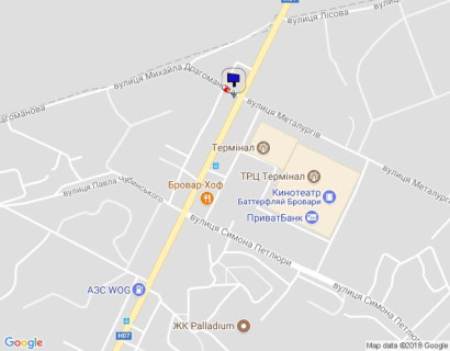 Билборд B в Бровары, Board 3x6м  вул. Київська (напроти вул.Металургів), ресторан "У лісі", в районі Мега-Маркету схема