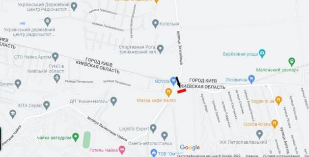 Билборд A в Петропавловской Борщаговке, Board 3x6м   вул. Антонова /вул. І. Багряного /вул. Зв'язківців клумба,  поряд с\м. "NOVUS", ЖК "Брест Литовський, СК "Чайка", "Бергофф", ЖК "Чайки", зупинка "Печерська", "Храм Різдва Божої Матері", Магазин "Біфреш", "Коло Дому", Мясна Кулинарія "Maide", схема