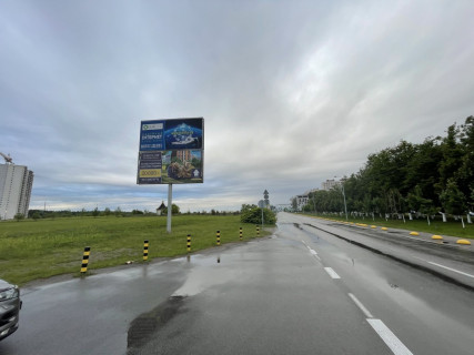 Билборд + в Новосёлках, Board 3х6м (6x6м)  вул. Васильківська, перед світлофором, ЖД Переїзд, перехрестя, навпроти "Алекс Транс", узбіччя дороги Чабани-Новосілки фото 1