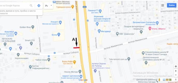 Билборд A в Киеве, Board 3x6м  ул. Б. Окружная / ТЦ "AMETYST MALL"/маг. "NOVUS", поворот на Петропавловскую Борщаговку (правый) схема