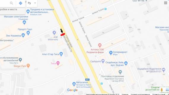 Билборд A в Киеве, Board 3x6м  ул. Б.Окружная / "ТИСА"/ авт-н "SKODA" возле АЗС "БРСМ" в напр. Одесской пл. схема