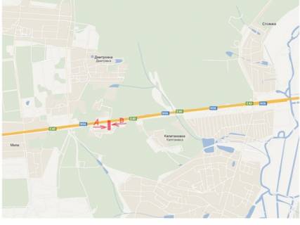 Билборд A на трассах Киевской области, Board 3x6м  Житомирська траса / с. Капітанівка - 24 км (в Київ) схема