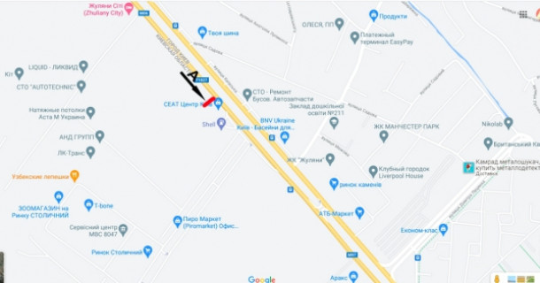 Призма A в Киеве, Prismavision 3х6  Кільцева дорога, ав-н "SEAT" в напр. МЕТРО, поворот на  ринок Столичний - 557544 схема