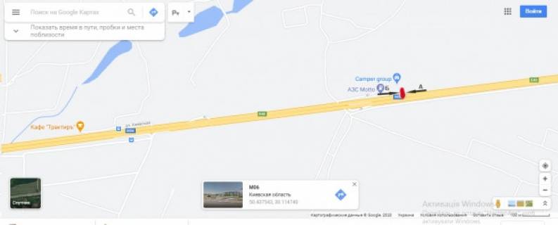Билборд A в Мрії, Board 3x6м  Житомирська траса - с.Мрія, салон "Автодома" - 29,700 км, з Києва схема